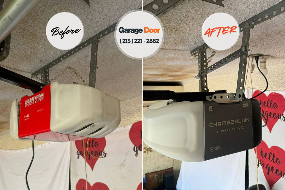 Before and after: garage door repair Miami Gardens, FL